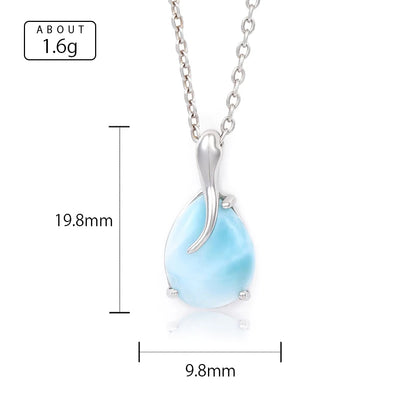 Überzogene Gold 925 Sterling Silber Schmuck Geschenke Klassische Anhänger Halskette Natürliche Edel Larimar Retro Frau Oval Charme