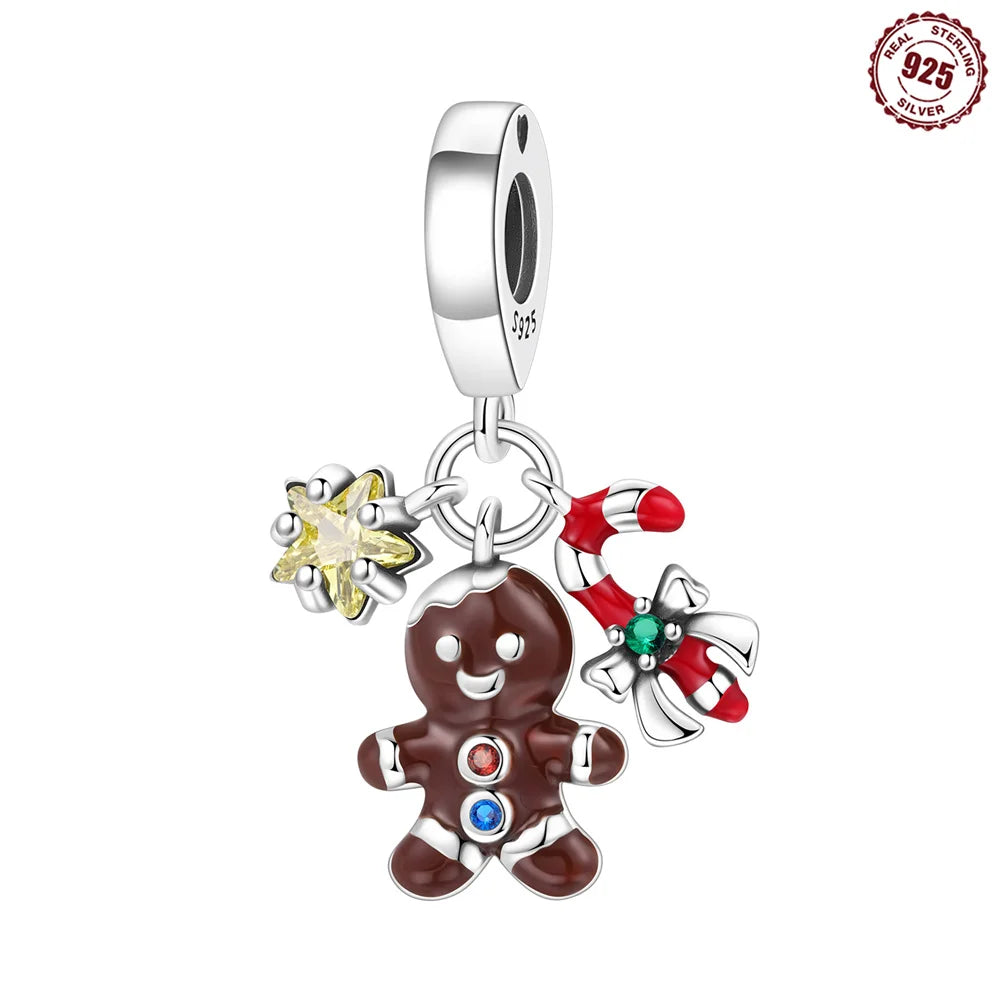 Heißer Verkauf 925er Sterlingsilber Schlitten- und Schneemann-Perlen und Kürbiskopf-Anhänger, passend für Armbänder, Weihnachts- und Halloween-Geschenke