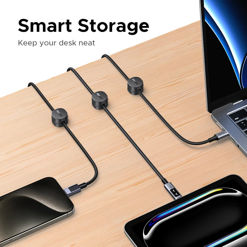 UGREEN Magnetische Kabel-Organizer-Clips für den Schreibtisch, USB-Ladekabel-Management-Halter, Kabelbinder für Kopfhörer, Kabel-Organizer