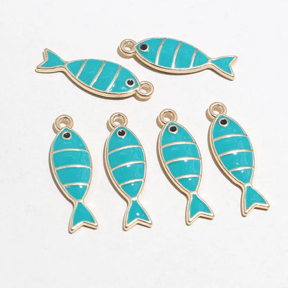 20 Stück 23x7mm Emaille Fisch Charms Anhänger DIY Schmuck Making Zubehör Erkenntnisse für Ohrringe Halskette Armbänder
