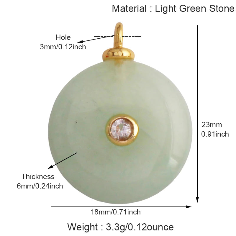 Jade Achat Amethyst Amazonit Wasser Gras Lapis Lazuli Charm Anhänger, 18K echt vergoldet Schmuck für Halskette Handwerk Herstellung S79