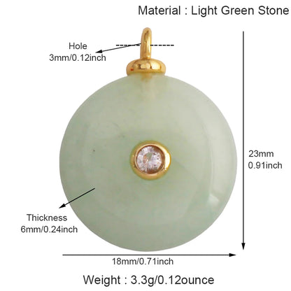 Jade Achat Amethyst Amazonit Wasser Gras Lapis Lazuli Charm Anhänger, 18K echt vergoldet Schmuck für Halskette Handwerk Herstellung S79