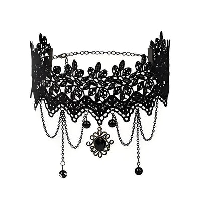 Neo-Gothic Punk Black Sexy Lace Necklace For Women Fashion Retro Clavicle Chain Halloween Collar Choker Steampunk Gifts