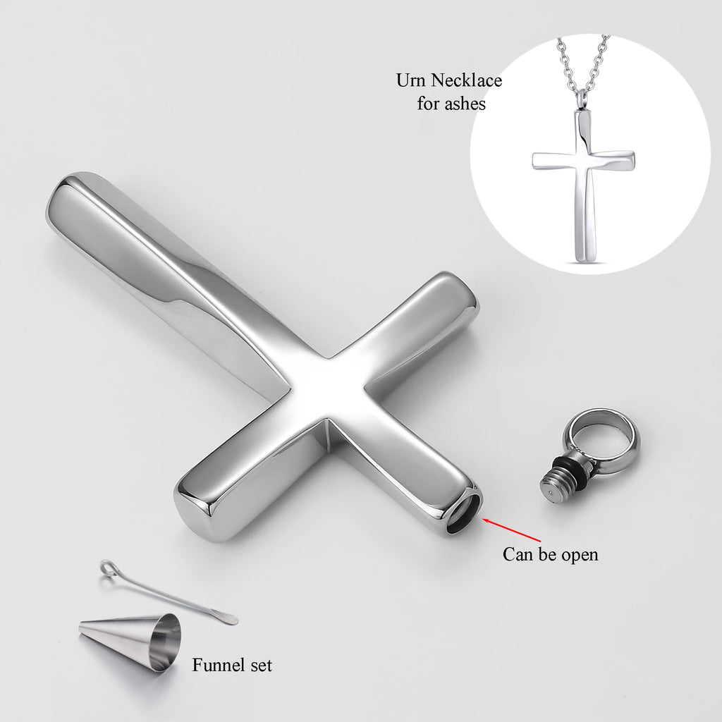 Edelstahl minimalistischen Stil Twist Kreuz Urne Anhänger Halskette Feuerbestattung Memorial Schmuck für Frauen Männer Familie Andenken Geschenk