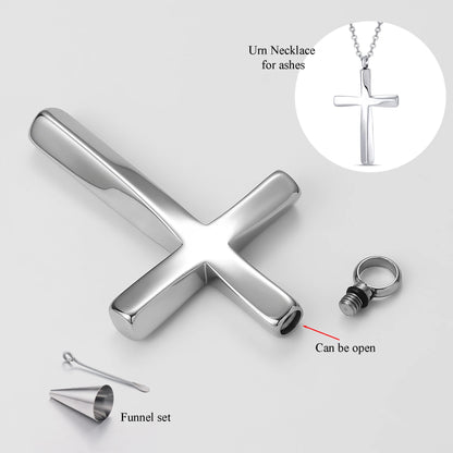 Edelstahl minimalistischen Stil Twist Kreuz Urne Anhänger Halskette Feuerbestattung Memorial Schmuck für Frauen Männer Familie Andenken Geschenk