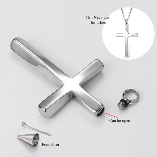 Edelstahl minimalistischen Stil Twist Kreuz Urne Anhänger Halskette Feuerbestattung Memorial Schmuck für Frauen Männer Familie Andenken Geschenk
