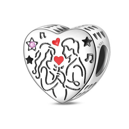 925 Sterling Silber Original Charms Perle CZ Zirkon Liebe Mama Rosa Herz Anhänger Passend für Armband DIY Damen Schmuck Geschenk für Freundin