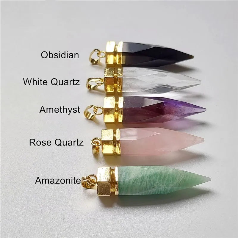 Fuwo 1pcs Natur kristall Spike Anhänger, für die Schmuck herstellung pd085gm