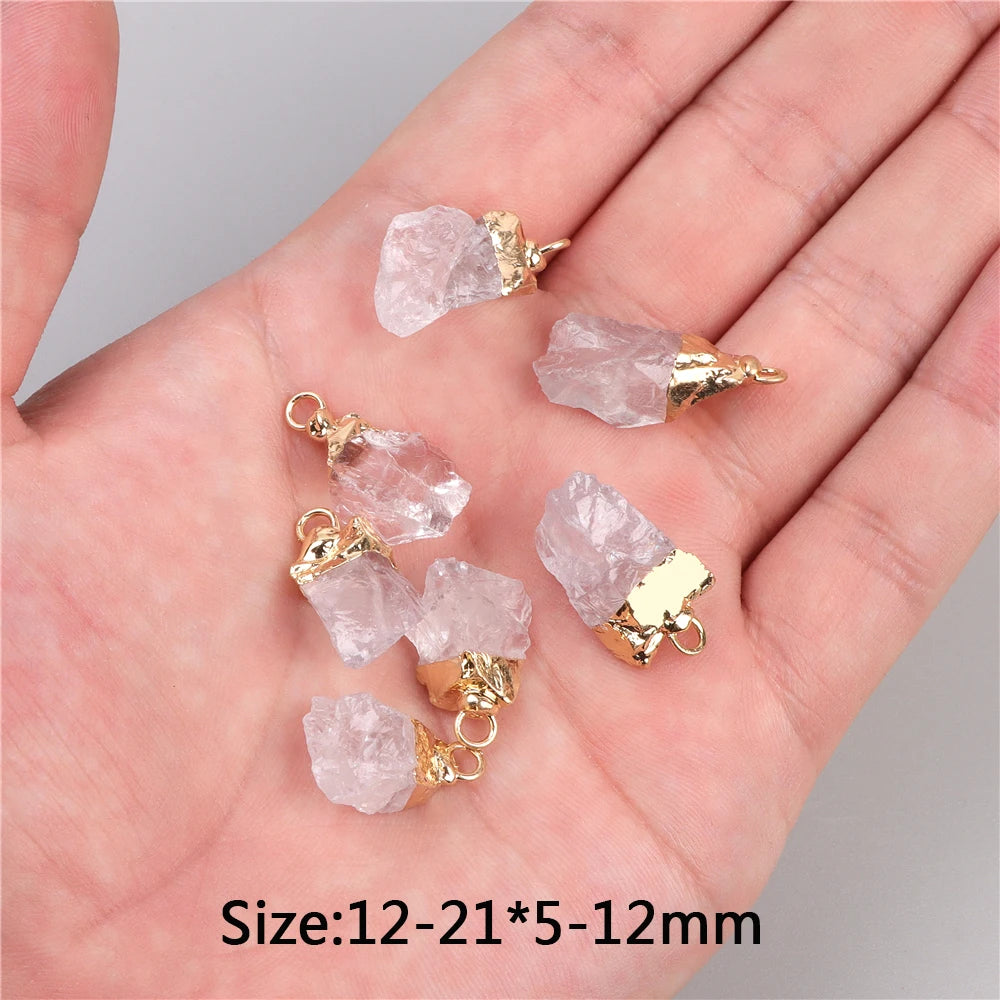 5 stücke Natürlichen Rauhen Stein Anhänger Unregelmäßige Form Healing Amethysten Labradorit Agat Quarz Anhänger Für DIY Handgemachte Halskette