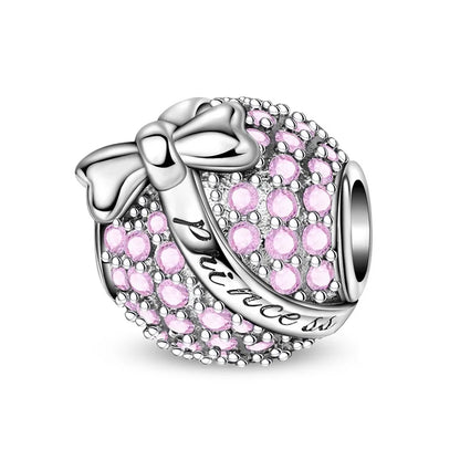 Rosa Charms aus 925er-Sterlingsilber, Perlen, Schmetterling, Parfümflasche, Krone, herzförmiger Zirkon, Charms für Frauen, feiner DIY-Schmuck, Geschenke