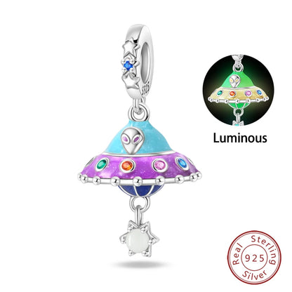100 % 925 Sterling Silber Mode Raumfahrt Sammlung Rakete Astronaut Charms Perlen passen Qikaola Original Armband DIY Schmuck