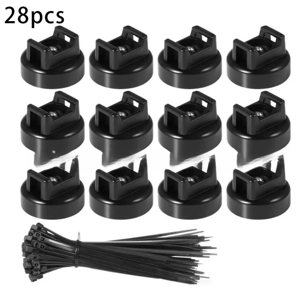 12/28Pcs Auto Verdrahtung Streifen Magnetische Kabelbinder Kabel Organizer Starke Kunststoff Magnetische Kabel Halter Für Kabel Management