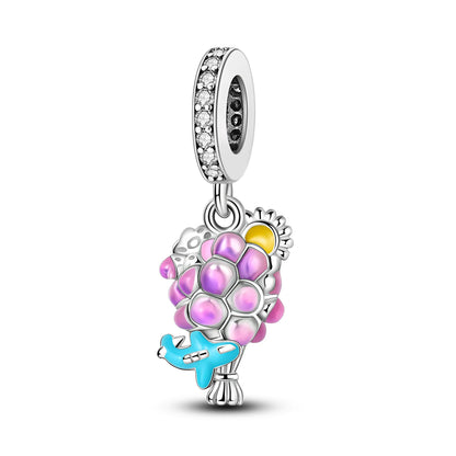 Versilberte bunte Charms-Perlen passen zu Original-Armreif, Einhorn, feuriger Drache, Anhänger, baumelndes Armband, DIY-Frauen-Schmuck, Geschenk