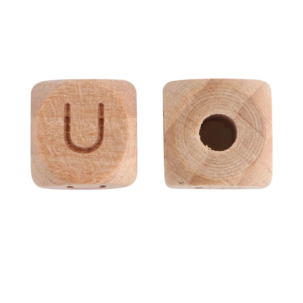 10/20/30/50 Stück Buchenholz-Buchstabenperlen 10mm 12mm Umweltfreundliche Naturholz-Alphabetperlen für Armband- und Halskettenherstellung