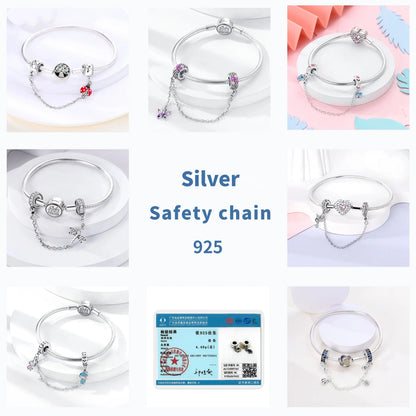 Sicherheitskette Libelle Schmetterling 925er Sterlingsilber Original Marienkäfer Kolibri Charm DIY Schmuckherstellung für Armband Armreif