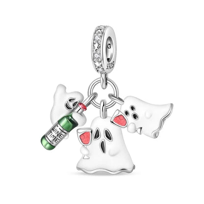 Heißer Verkauf 925er Sterlingsilber Schlitten- und Schneemann-Perlen und Kürbiskopf-Anhänger, passend für Armbänder, Weihnachts- und Halloween-Geschenke