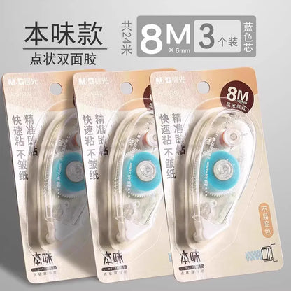 M&G 8 m x 6 mm doppelseitiges Klebeband, säurefreies Dokumentensicherheits-Permanent-Büroband mit Rollenschlitz