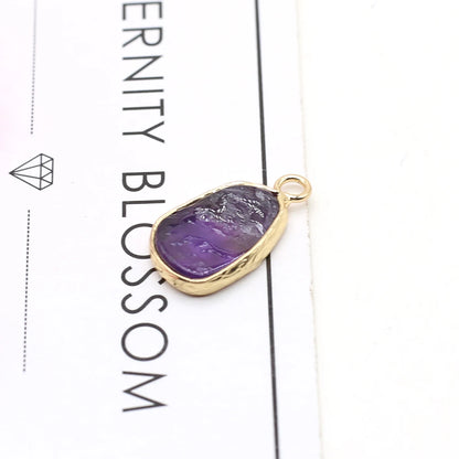 Natürliche Amethysten Anhänger Charms Natürliche Lila Quarz Kristall Stecker Für Heilung Pendel Schmuck Ohrring Halskette Herstellung