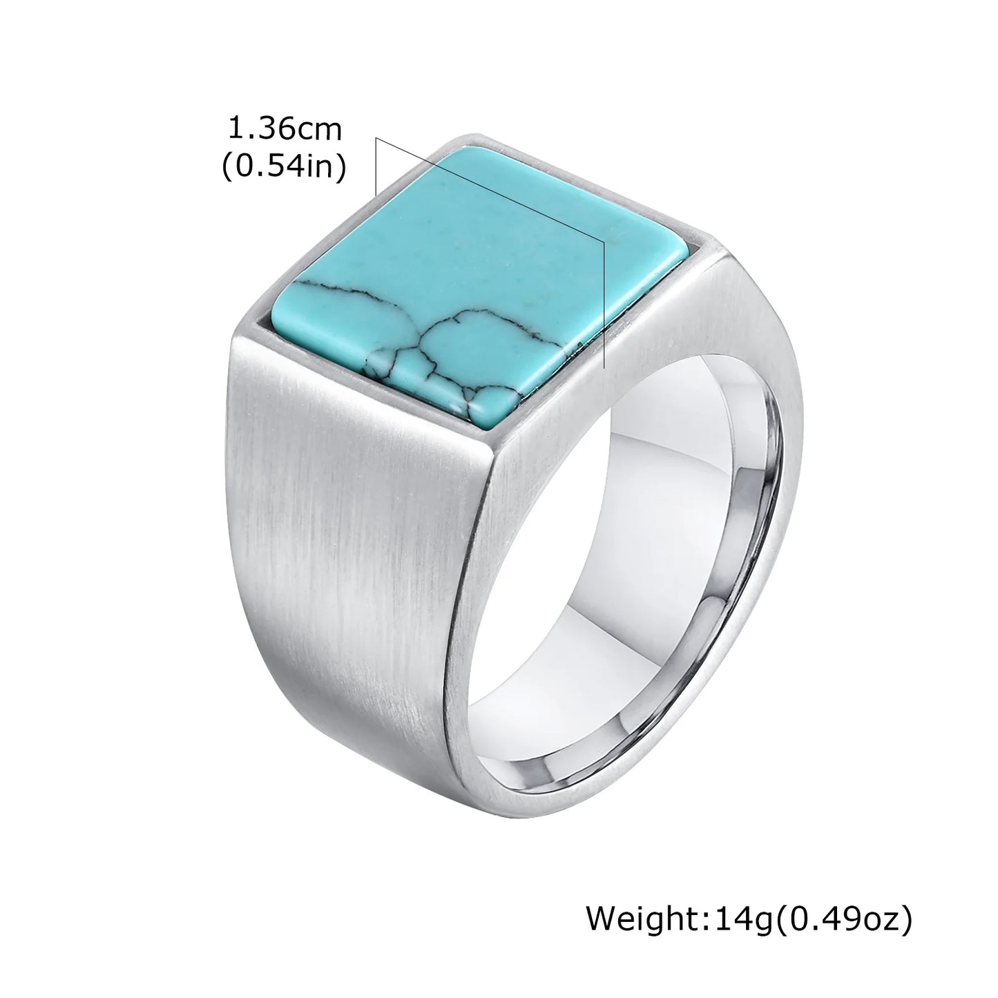 Coole Punk-Vintage-Natursteinringe für Männer, geometrische Siegelringe aus Edelstahl, stilvoller Retro-Ethno-Fingerschmuck als Geschenk