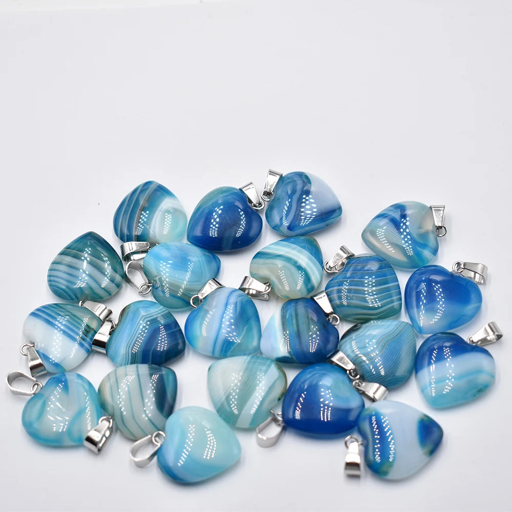 Großhandel 50 teile/los Mode 20mm herz naturstein amazonit charms anhänger für schmuck machen Kostenloser versand