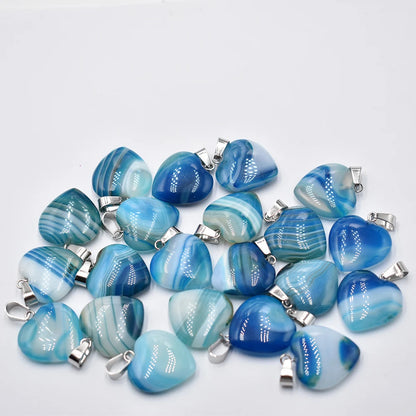 Großhandel 50 teile/los Mode 20mm herz naturstein amazonit charms anhänger für schmuck machen Kostenloser versand