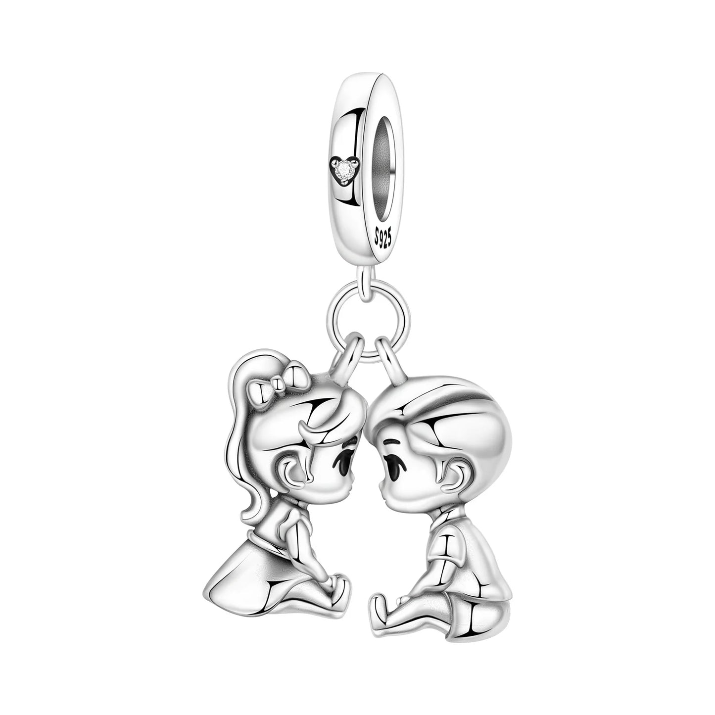 925 Sterling Silber Original Charms Perle CZ Zirkon Liebe Mama Rosa Herz Anhänger Passend für Armband DIY Damen Schmuck Geschenk für Freundin