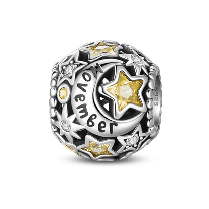 Heißer Verkauf 925er Sterlingsilber, Geburtsstein Juni, Herzperlen und Sonne und Mond, Medaillenanhänger, passend für Armband-Halskette, exquisite Geschenke