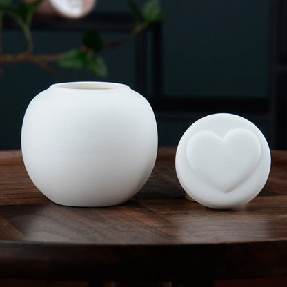 380ml White Ceramic Pet Crates, Burial Urn for Ashes, Sealed Storage Tank, Pet Ashes Urns, Memorial Burial Coffin for Passed Away Dogs