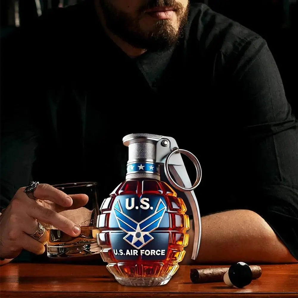 Militärische Hand-Whisky-Flasche mit Gravur, Handform, Whiskyglas für Bar, Büro, Heimdekoration, Wein-Cocktail-Flasche, Statue, Dekoration