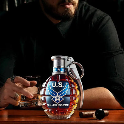Militärische Hand-Whisky-Flasche mit Gravur, Handform, Whiskyglas für Bar, Büro, Heimdekoration, Wein-Cocktail-Flasche, Statue, Dekoration