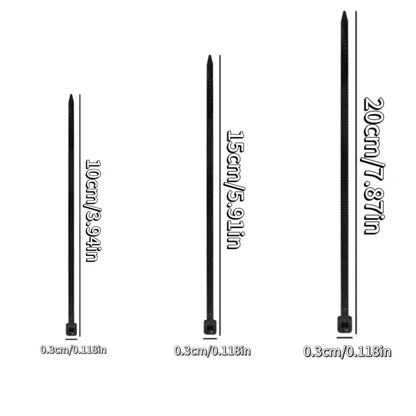 100–2000 Stück Kunststoff-Nylon-Kabelbinder, selbstsichernde Kabelbinder, Riemen, verstellbare Kabel, Befestigungsschlaufe, Heimbüro, Kabelbinder