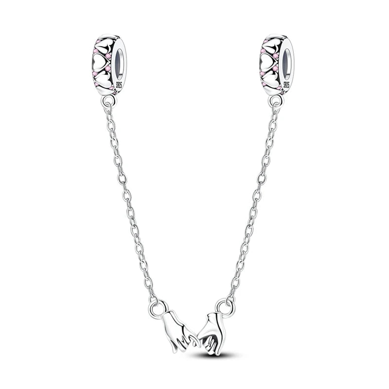 925 Sterling Silber Original Charms Perle CZ Zirkon Liebe Mama Rosa Herz Anhänger Passend für Armband DIY Damen Schmuck Geschenk für Freundin