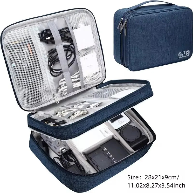 Kabel-Aufbewahrungstasche Wasserdichte Digitale Elektronik-Aufbewahrungstasche Reise-USB-Datenkabel-Ladegerät-Stecker-Organizer
