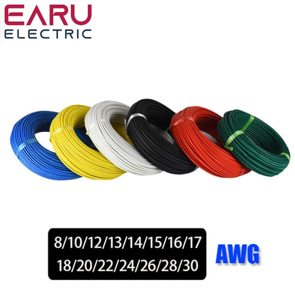 5 mt/los Hitzebeständige Weiche Elektrische Silikon Draht Kabel 8 10 12 14 16 18 20 22 24 26 28 30 AWG 5M 6 Farbe Rot Schwarz Blau