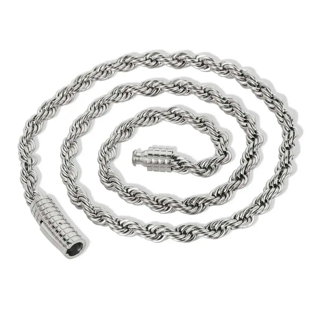 6mm Seil Kette Halskette Edelstahl Nie Verblassen Wasserdicht Halsband Männer Frauen Schmuck Gold Farbe Ketten Geschenk