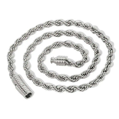 6mm Seil Kette Halskette Edelstahl Nie Verblassen Wasserdicht Halsband Männer Frauen Schmuck Gold Farbe Ketten Geschenk