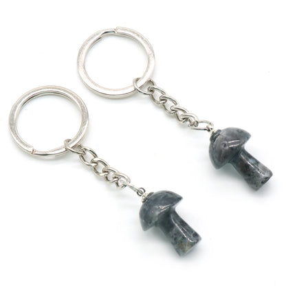Niedlicher Pilz-Schlüsselanhänger, Zubehör, Naturstein, Kristall, Tür, Auto, Schlüsselanhänger für Mädchen, Paare, DIY, Motorrad, Schlüsselanhänger, Ringhalter
