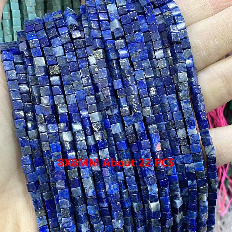 Natürliche Lapislazuli Runde Rohr Facettierte Lose Spacer Stein Perlen Für Schmuck Machen DIY Handgemachte Armbänder Halskette Zubehör