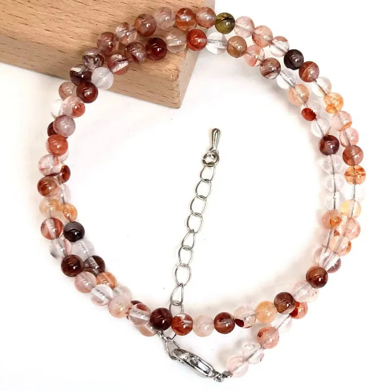 Natürliche 4mm Fluorit Amethyst Sonnenstein Apatit Quarz Perlen Halskette mehrere Farben Geschenke für Mädchen Mode Armband Halsband
