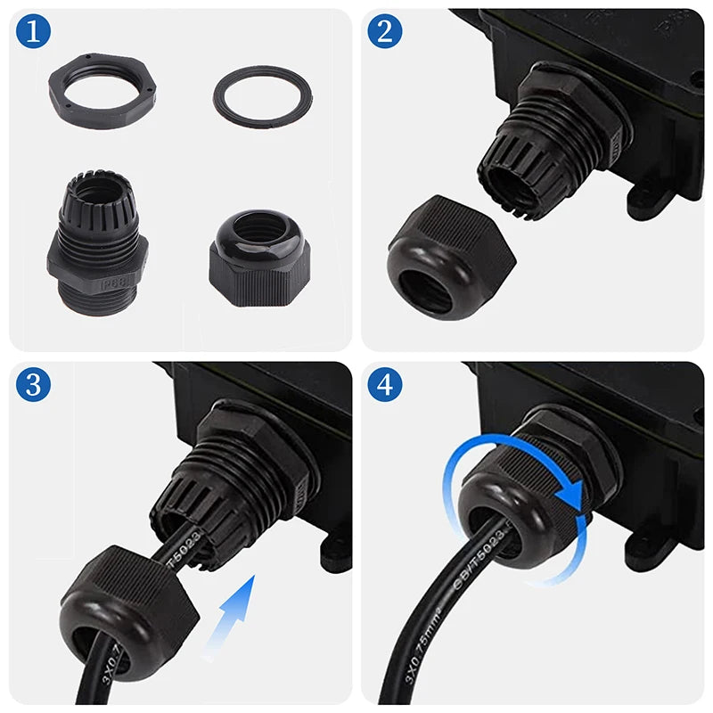 40 Stück IP68 PG7/PG9/PG11/PG13,5 Kabelverschraubung, wasserdichtes Steckverbinder-Set – Zubehör für elektrische Leitungen und Befestigung