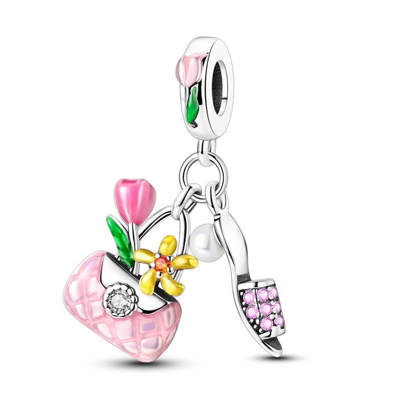 Charm-Perle aus 925er-Sterlingsilber, Mutter-Geschenk, Mutter, Liebe, glückliche Familie, baumelnd, passend für Original-Armreif, Halskette, DIY-Schmuck