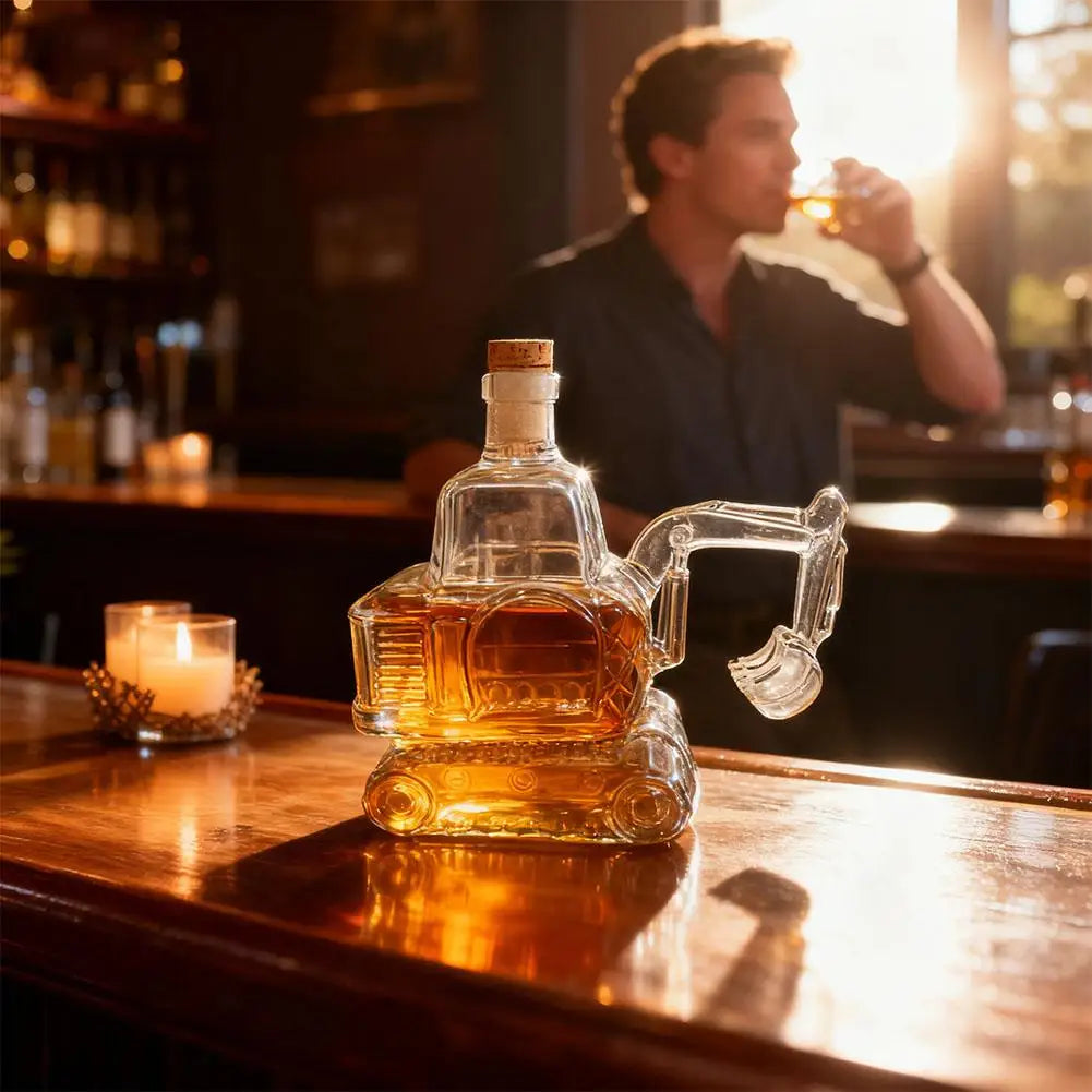 Bagger Whiskyflasche Bagger 3D Bagger Whisky Weinflasche Neuheit handgeschnitzt leere Weinaufbewahrung handgefertigte Dekoration