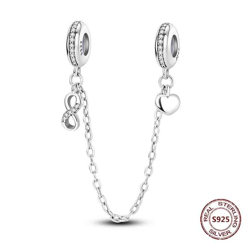 Sicherheitskette Libelle Schmetterling 925er Sterlingsilber Original Marienkäfer Kolibri Charm DIY Schmuckherstellung für Armband Armreif