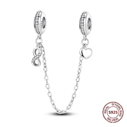 Sicherheitskette Libelle Schmetterling 925er Sterlingsilber Original Marienkäfer Kolibri Charm DIY Schmuckherstellung für Armband Armreif