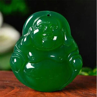 Natürliche grüne Jade Buddha Guanyin Anhänger Halskette Männer Frauen echte Myanmar Jadeit Schmuck Heilung Edelstein Glücksbringer Amulett