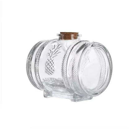 1L Glas Whisky Barrel Wein Barrel Chopp Brummstimme Bier Flasche Obst Wein Aging Alkohol Honig Lagerung Container Mit Basis Wasserhahn