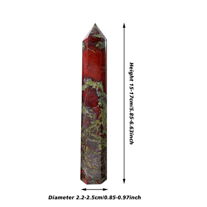 15–17 cm, 1 Stück, natürlicher Kristallstein, großer Heilkristallstab, Drachenblutstein, Punkt, Obelisk, Turmdekoration