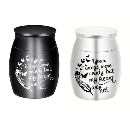 Small Keepsake Urns for Ashes Mini Cremation Urn for Ashes Aluminum Alloy Pets/Human Memorial Ashes-Your wings were ready..