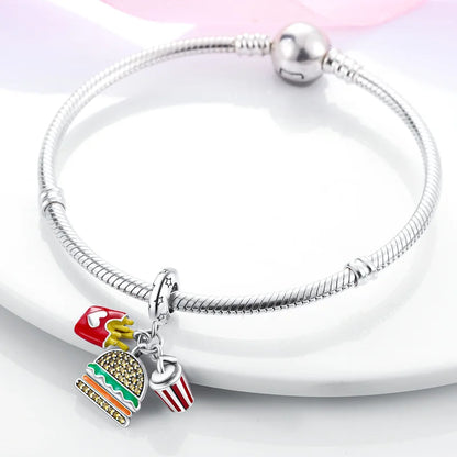 Echtes 925 Sterling Silber Buch Und Kaffeetasse Charms Fit Original Pand 3mm Armband Anhänger Perlen Frauen Edlen schmuck