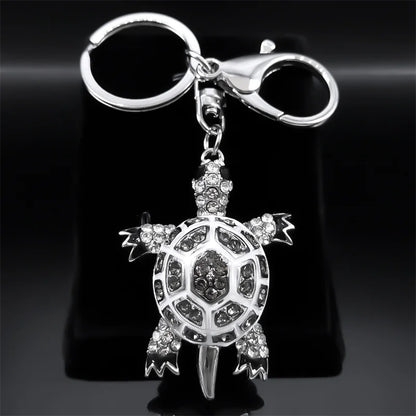 Exquisite bunte Kristall Schildkröte Schlüsselanhänger Halter für Frauen Männer Legierung Strass Tier Schlüsselanhänger Charme Schmuck Geschenke K5205S03